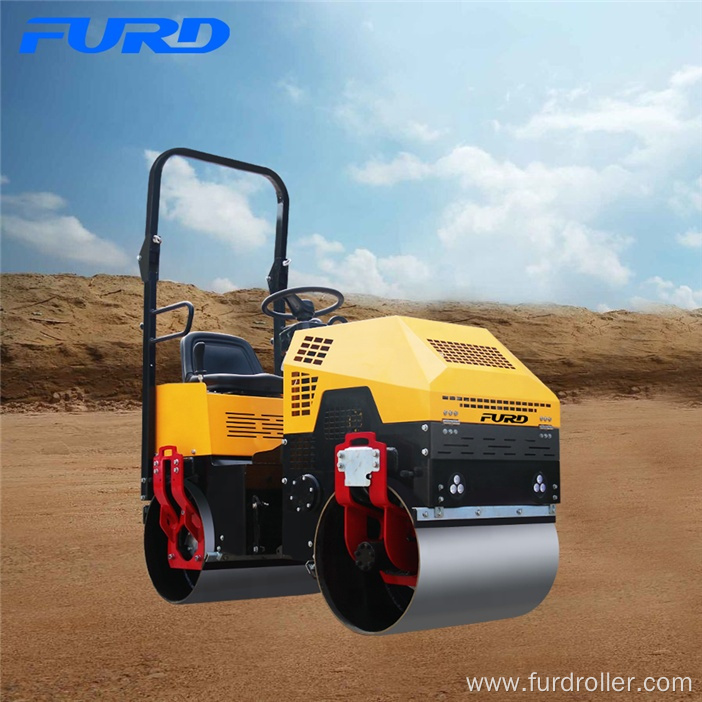 1 Ton Hydraulic Double Drum Vibratory Riding Compactor Roller