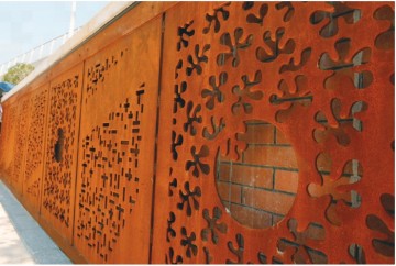 Curtain wall weathering board carving hollow