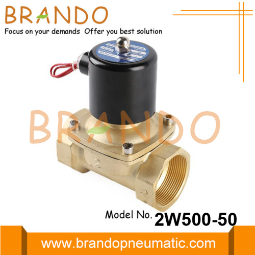 2W500-50 2 `` صمام الملف اللولبي للمياه النحاسية 24VDC 220VAC