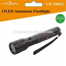 13led aluminum flashlight,dry battery powered flashlight