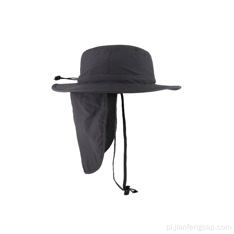 Nylonowy kapelusz typu bucket z peleryną