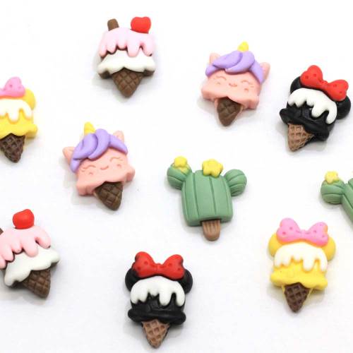 New Fashion Flat Back Popsicle Resin Craft Handmade Ornament Kawaii Resin Charms for Refrigerator Stickers