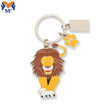 Keychain de conception d&#39;animaux de lion personnalisé en métal personnalisé en métal
