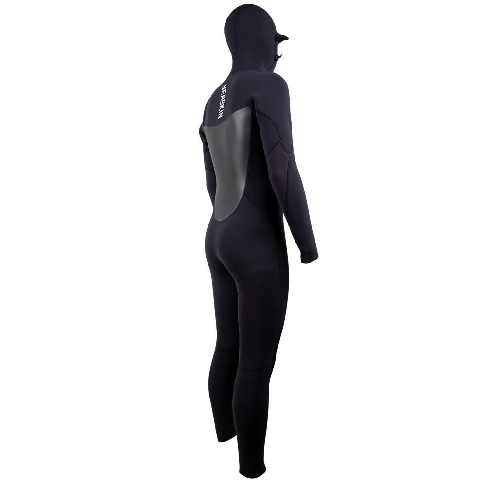 Seaskin Mens 5/4mm Konforlu Neoprene Kapüşonlu Wetsuits