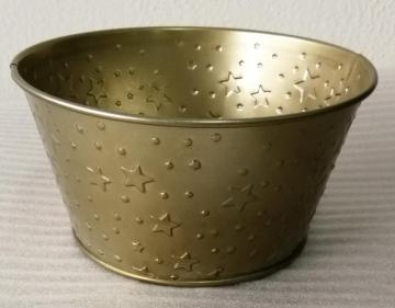 Gold flower arrangement tin bucket