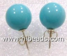8mm round beads turquoise earring TQE0005