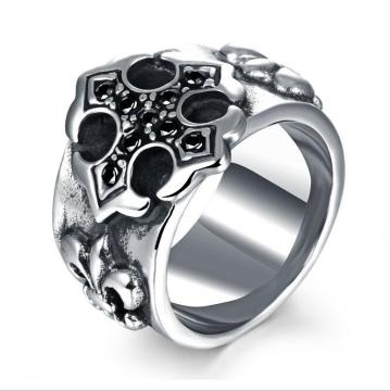 Wholesales ring with black zircon stone for men