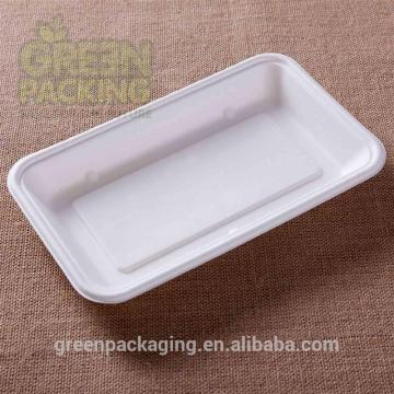 Biodegradable sugarcane rectangular trays 225X138X25mm