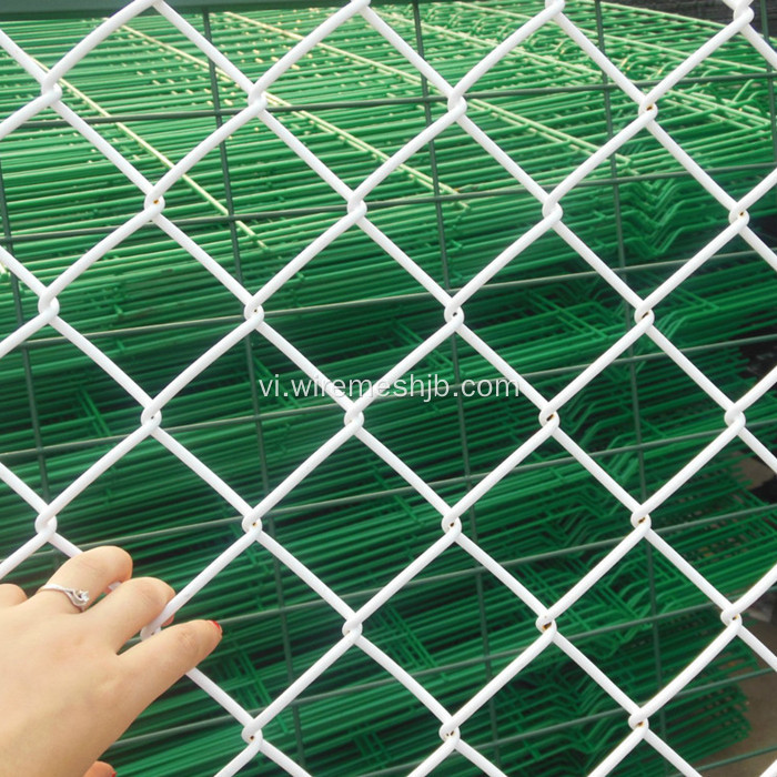 Trắng Coulor Vinyl tráng chuỗi liên kết hàng rào vải