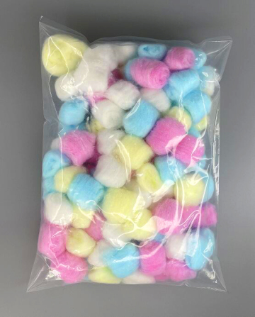 Customizable colored cotton balls