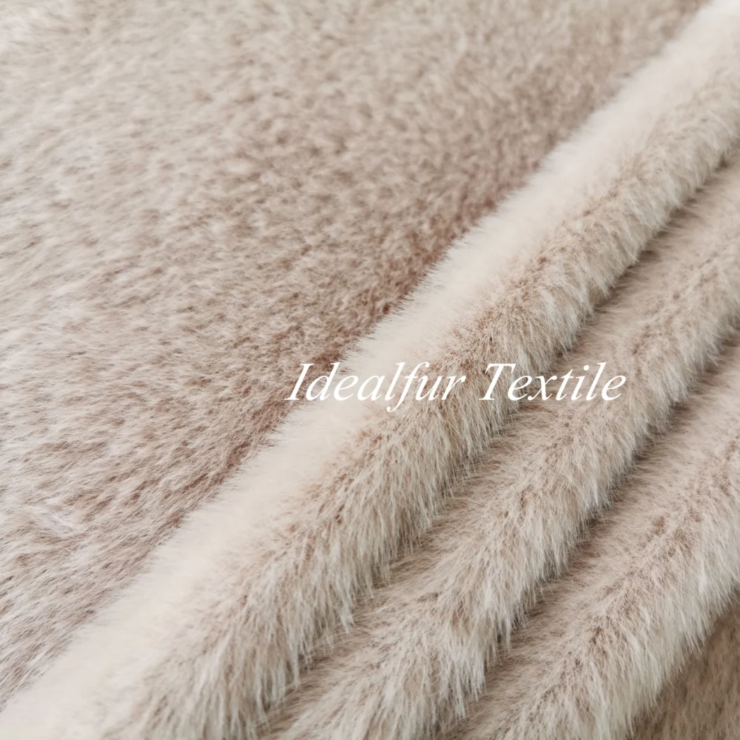 100% Polyester Faux Rabbit Fur Faux Fur Rabbit Fabric with Suede