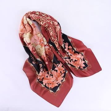 Custom 110x110cm Printed Silk Shawl Scarf for Women - Fast Delivery