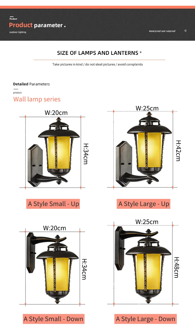 European Outdoor LED Wall Light for Restaurants and Cafes