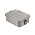 Two-compartment Stainless Steel Lunch Box with Metal Lock