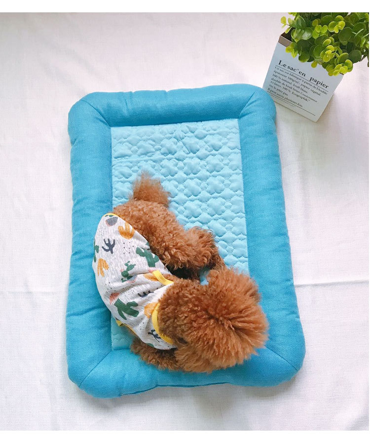 Glace d'été sensation de fraîcheur CoolCore Tissu lin remplissage coton tapis pour animaux de compagnie refroidissement rapide lit pour chien