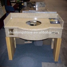 Yellow granite Lavabo top, prefab granite vanity top