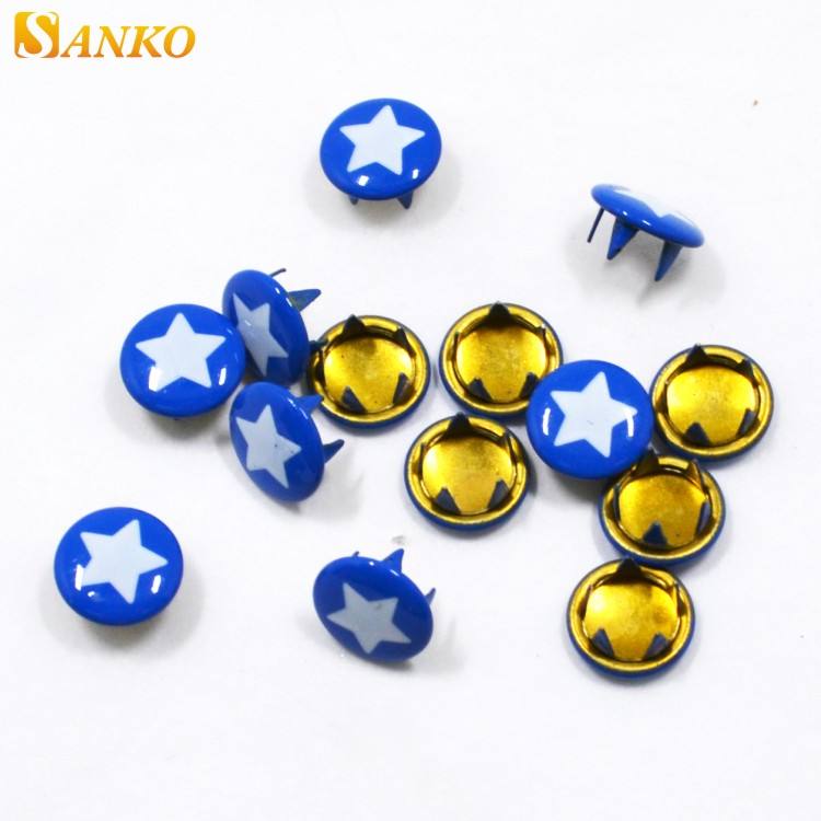 Oeko Tex Standard Marke Hersteller Drücken Sie Button Metall Prong Snap-Button Button Messing Runde für Babykleidung Trockenreinigung
