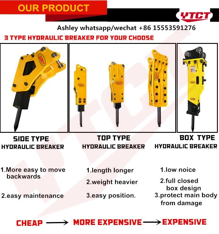 Side Type Hydraulic Rock Breaker Hammer for Machinery Excavator