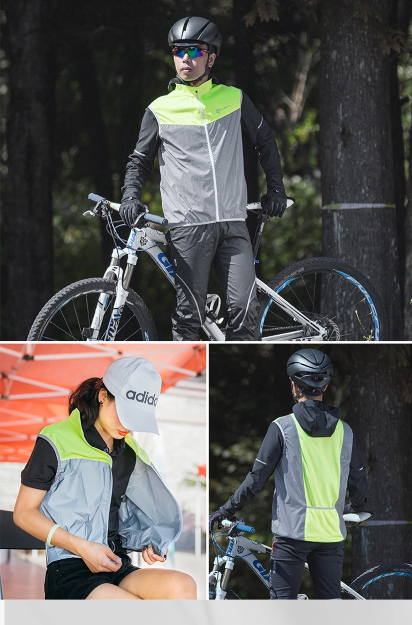 Manufacturer Reflective Material Men's Cycling Jacket Breathable Road Mountain Bike Safety Sportswear