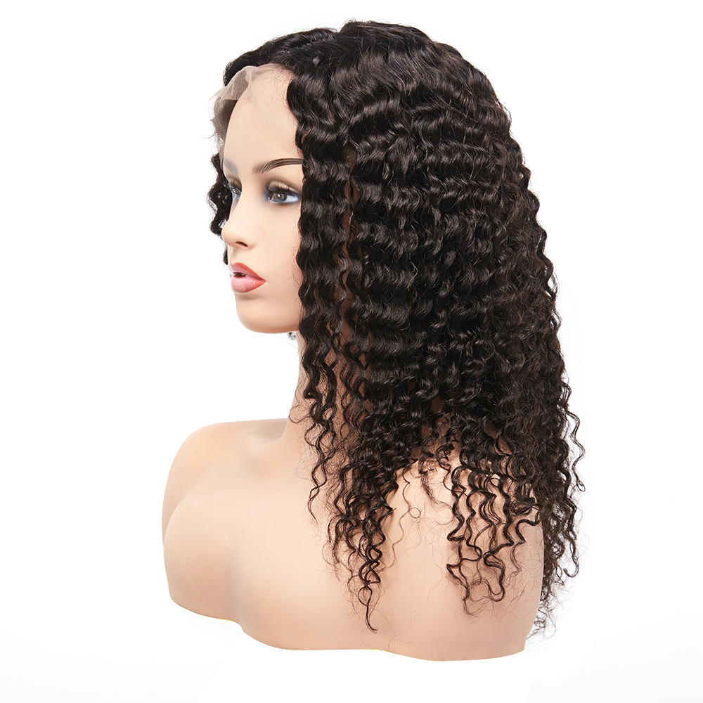 Huashuo Highest Discounts Factory Dropship Brazilian Virgin Human Hair Lace Front Wig Curly Deep Wave 360 Lace Front Wigs