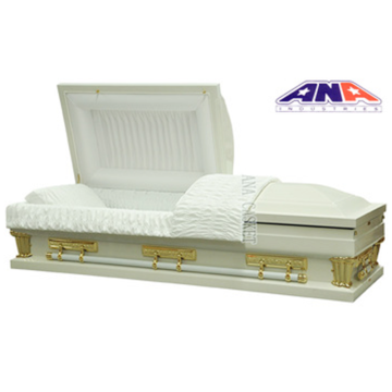 ANA 32 Inch Oversize White Steel Adult Casket