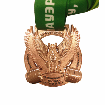 Aangepaste uil thema gewichtheffen Victory Award Medal