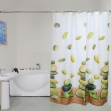 Stone Printed 3D Digital Polyester Fabric Fashion Design Shower Curtain for Bathroom