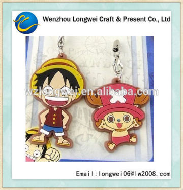 hat luffy funny pvc keychain/soft pvc keychain/pvc soft keychain