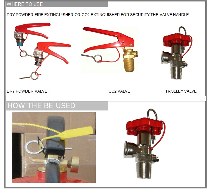 Stainless steel safety pin with hole use for extintor