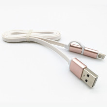 Câble de charge de nouilles USB 2 en 1 pour Android iOS