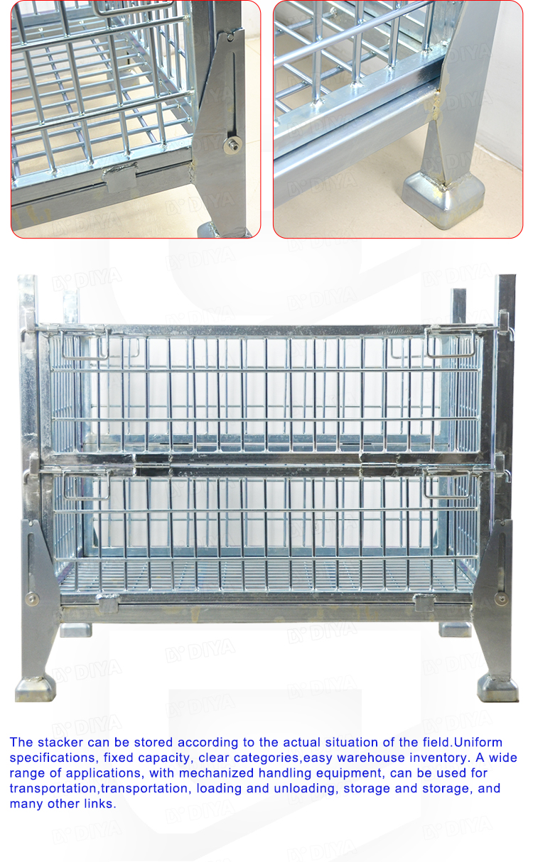 Diya Warehouse Galvanized Butterfly Folding Customized storage cage For Stock