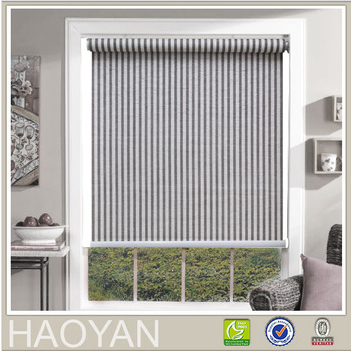 HAOYAN polyester natural paper stripe fabric roller blinds