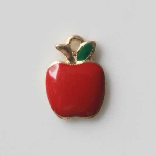 Kawaii Red Fruit Enamel Alloy Craft Girls Earring Pendant Ornament Diy Decoration Charms Factory Supply