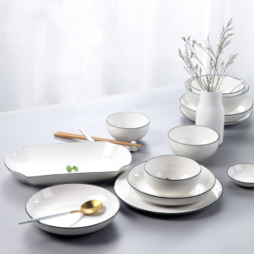 Superior Deep Royal Plate European Style Porcelain Dinnerware Set