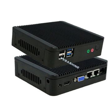 Bay Trail J1800 Aluminum Chassis 2 LAN Nano Firewall Appliance with COM Console