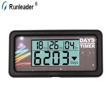 Runleader LCD Digital Countdown Timer Clock for Retirement, Weddings, and Events - Up to 999 Days