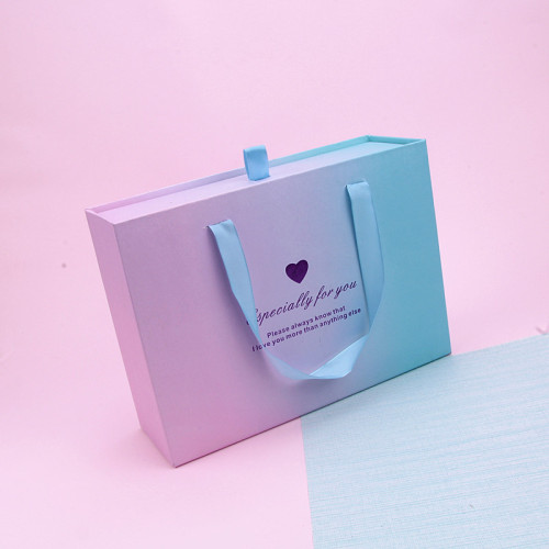 Rigid Paper Packaging Gift Box with Ribbon