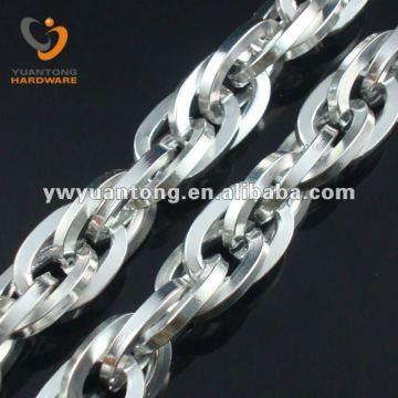 2.0mm thick silver double o ring chain 15.2*10.5mm