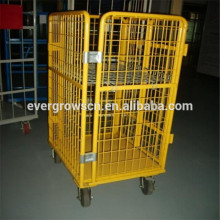 Support metal logistic stackable industrial laundry security cage cart