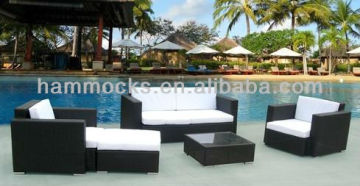 5 PC Patio Furniture Outdoor Sofa Set Black or Brown Wicker 5" Cushion