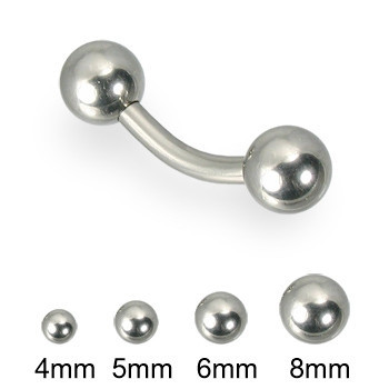 Internally Threaded Curved Barbell Eyebrow Piercing