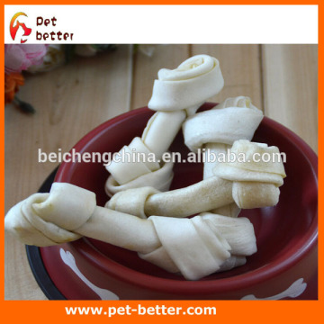 puffy expanded Knotted bone rawhide dog bone bleached knotted bone pet products