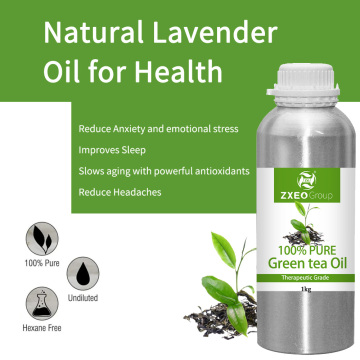 Aceites esenciales de té verde al por mayor Aceite esencial de aromaterapia 100% puro té verde de aceite esencial a granel