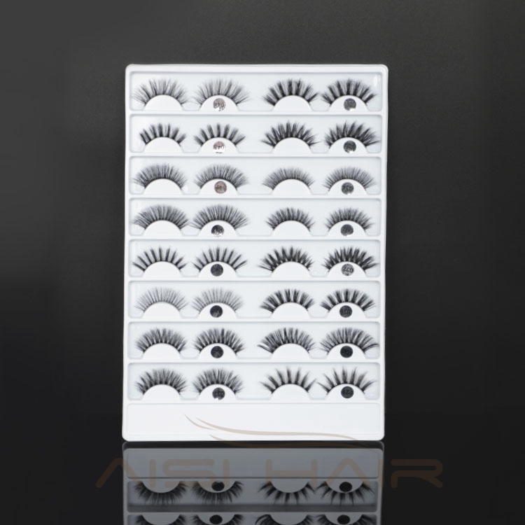 Aisi Hair Hotsale Fast Delivery Luxury Packaging Black White Stripe Lash Box Synthetic Fake Makeup Eye Lashes