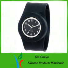 Customized Waterproof Silicone Slap Watch With Janpanese Quartz / Digital Movement
