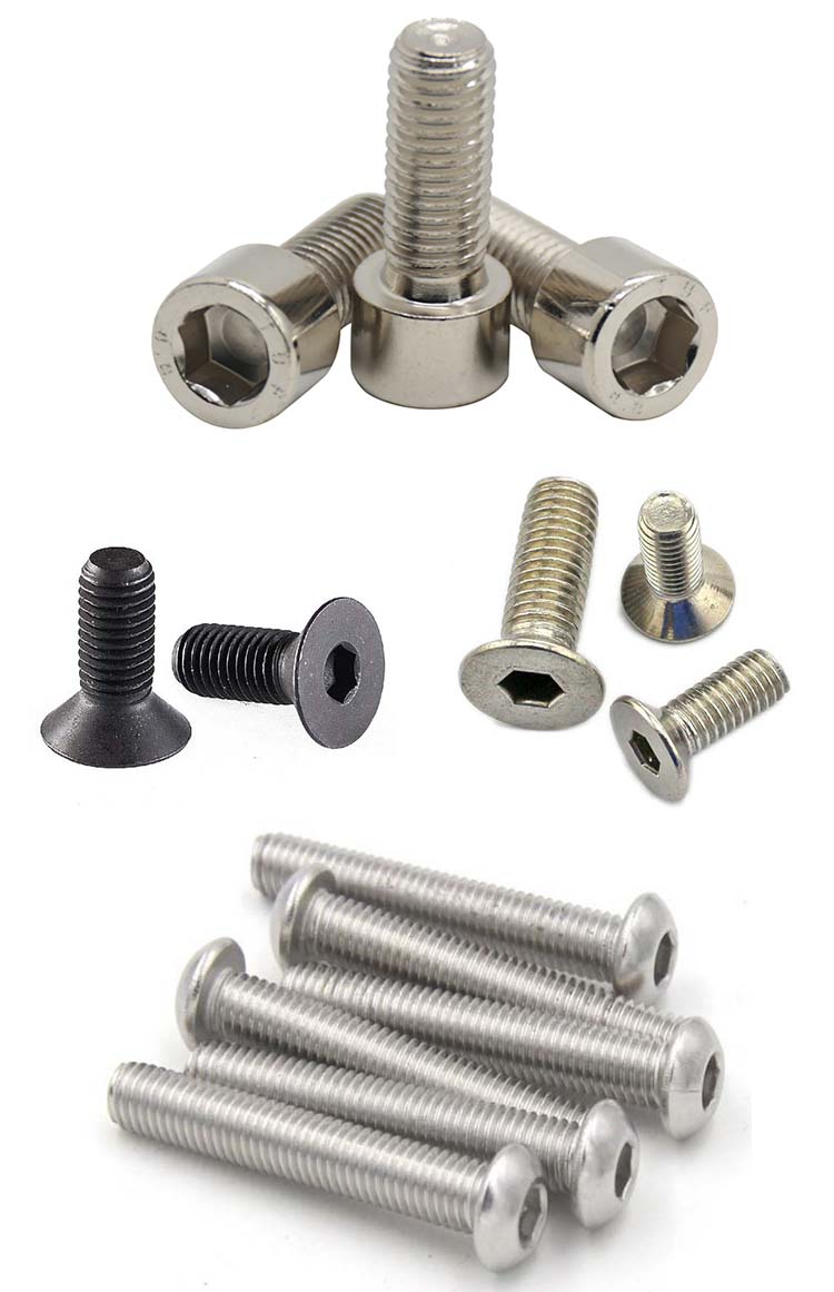 China wholesale Hexagon socket head screw m2 m3 m4 m6 m7 m8x50 m9 galvanized pan round head cap allen machine screw