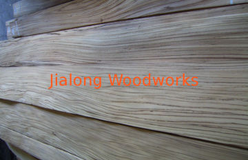Natural Zebrano Quarter Cut Plywood Veneer , 0.45mm Thickness