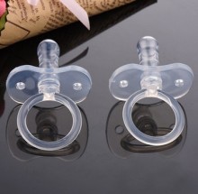 100% Silicone transparent baby pacifier funny pacifier BPA free baby pacifier silicone soother