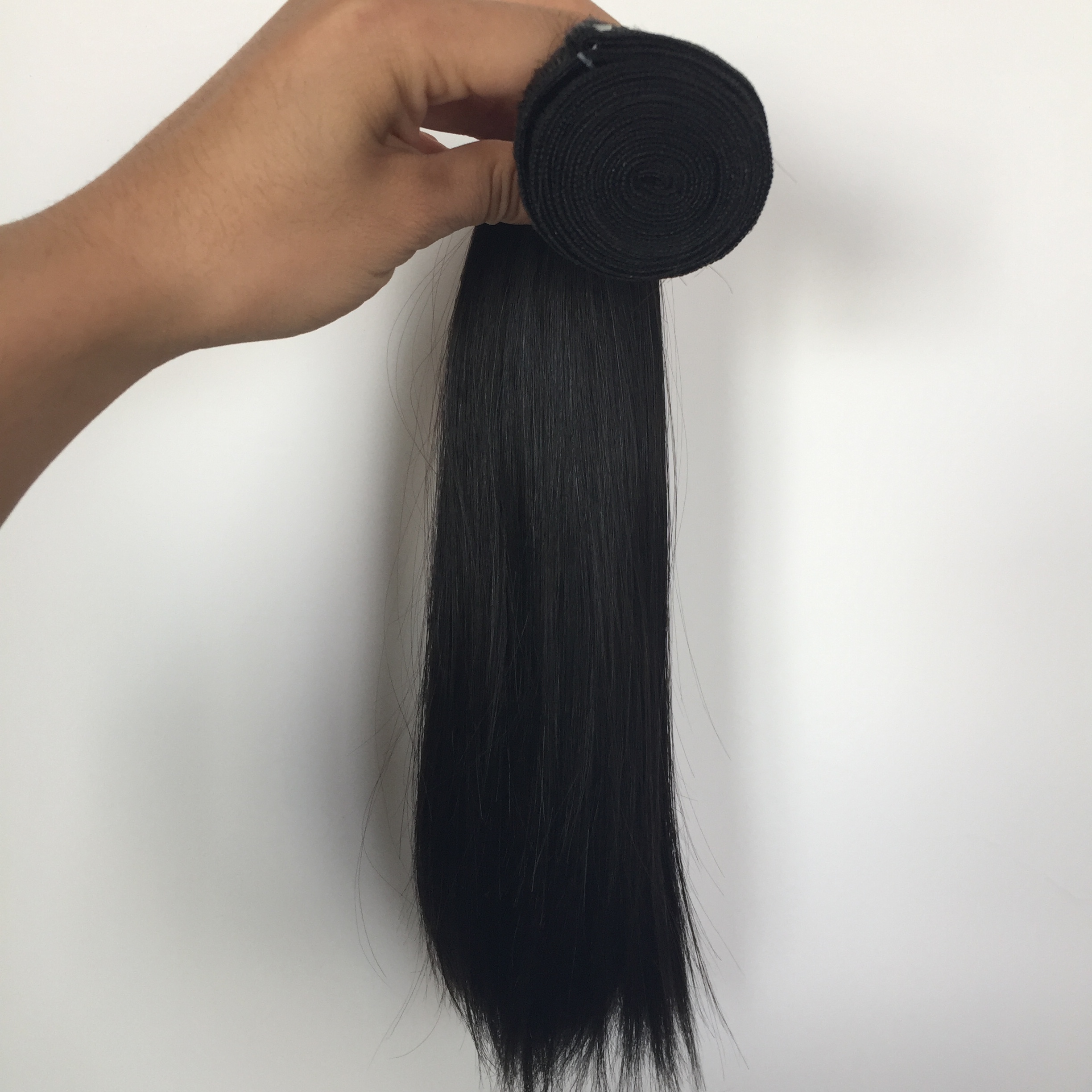 Best quality xuchang virgin Brazilian hair super double drawn straight human hair weft remy hair double drawn