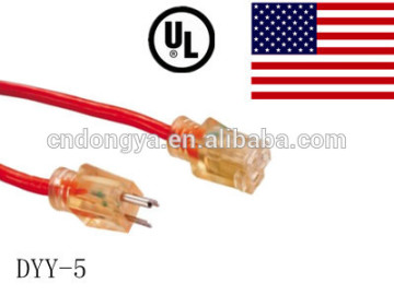 UL approval transparent extension cord